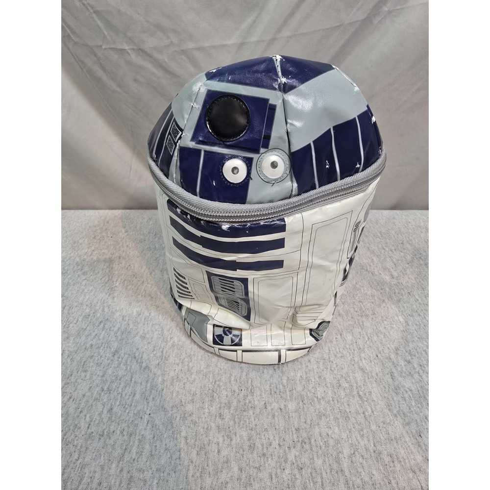 Walt Disney Star Wars R2D2 Thermos Insulated Lunch Box Tote Full Zip W/ THERMOS